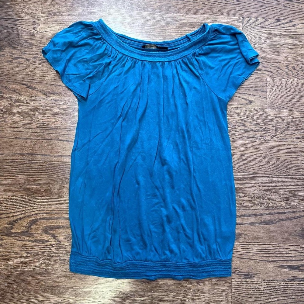 y2k vintage women's dark turquoise teal off shoulder top small